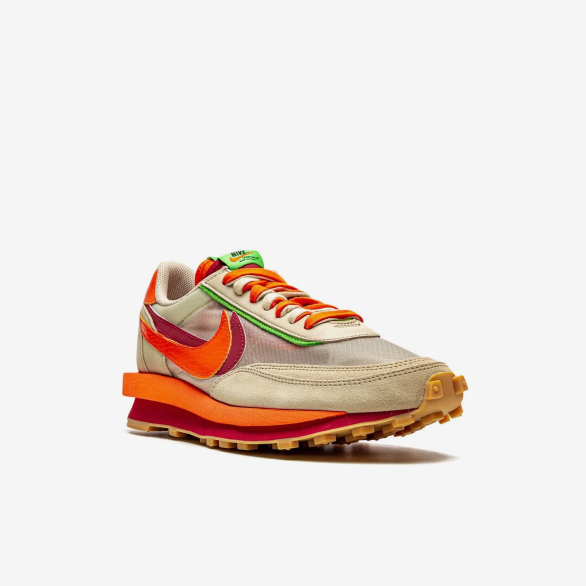 Nike x sacai x CLOT LDWaffle "Net Orange Blaze"