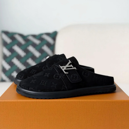 Louis Vuitton Easy Line Mule – Black Monogram Empreinte Suede