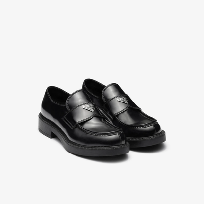 Prada brushed leather loafers