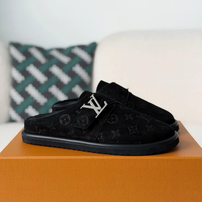 Louis Vuitton Easy Line Mule – Black Monogram Empreinte Suede