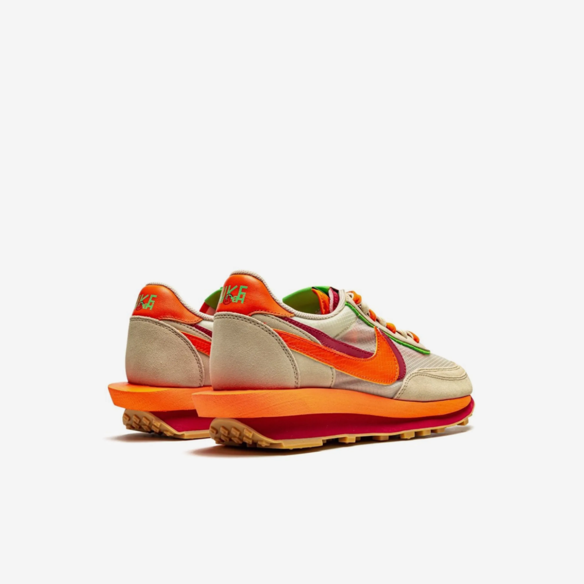 Nike x sacai x CLOT LDWaffle "Net Orange Blaze"