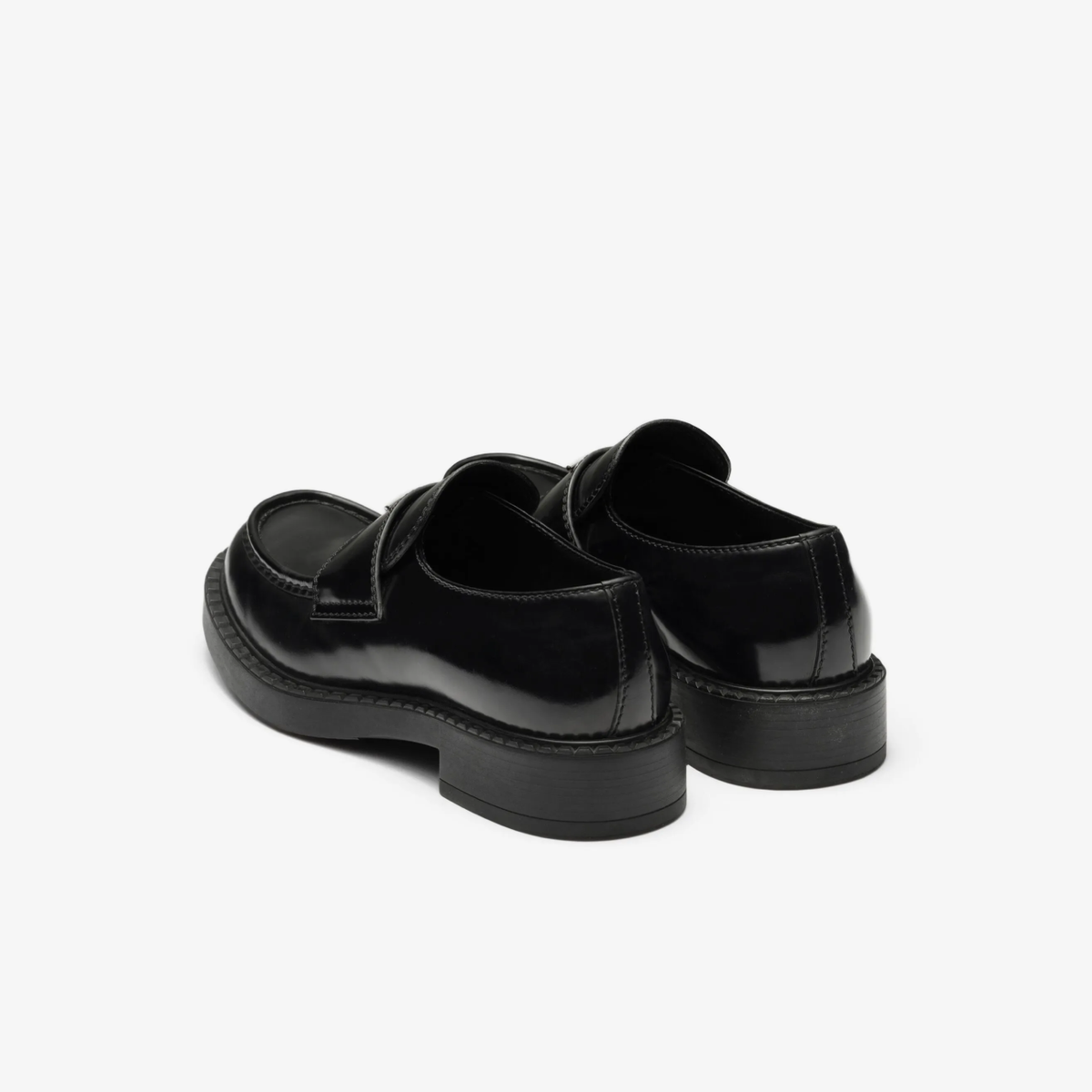 Prada brushed leather loafers