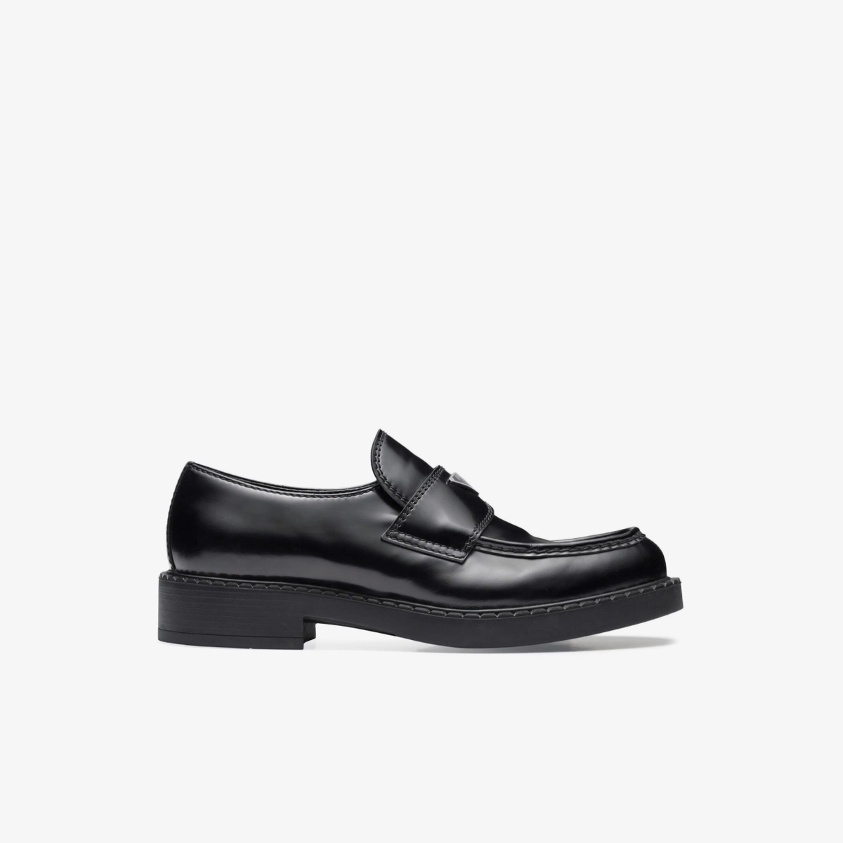 Prada brushed leather loafers