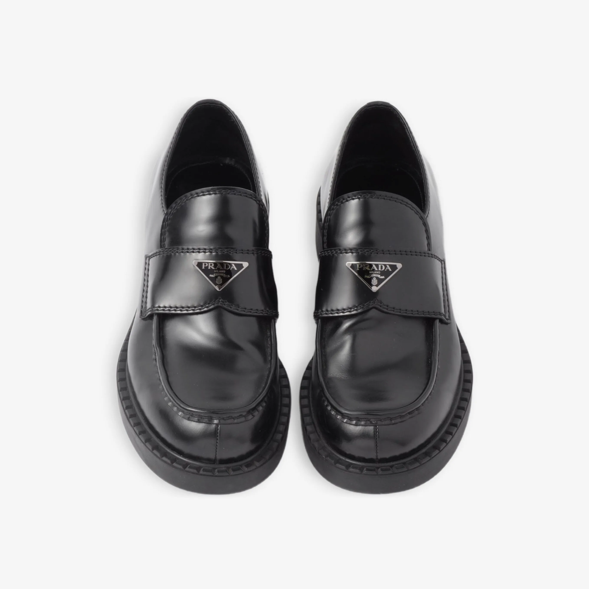 Prada brushed leather loafers