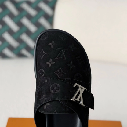 Louis Vuitton Easy Line Mule – Black Monogram Empreinte Suede