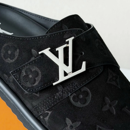 Louis Vuitton Easy Line Mule – Black Monogram Empreinte Suede