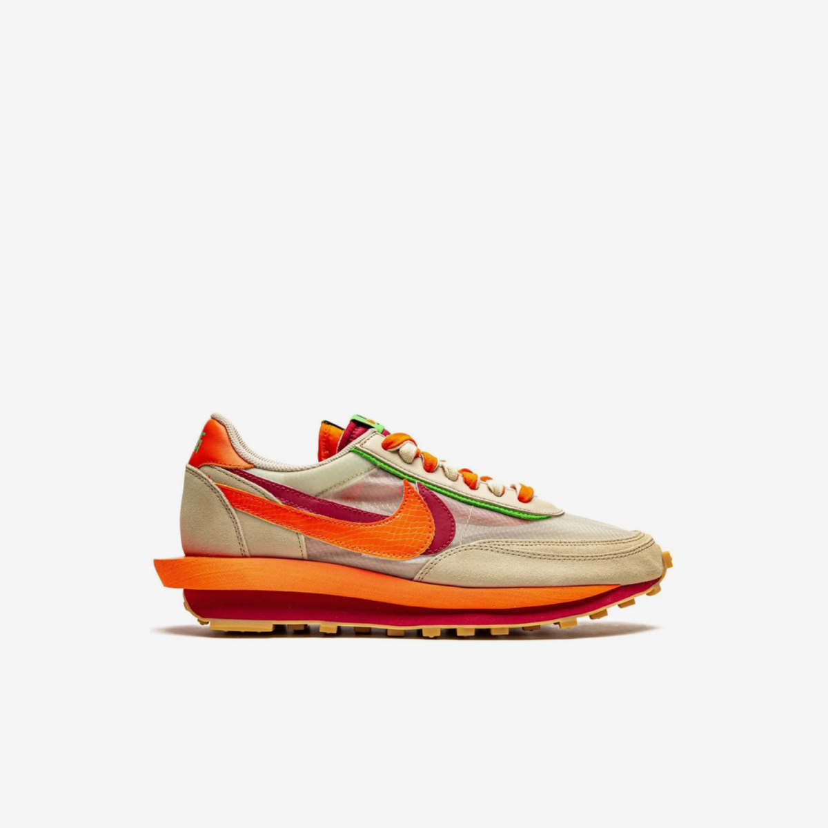 Nike x sacai x CLOT LDWaffle "Net Orange Blaze"