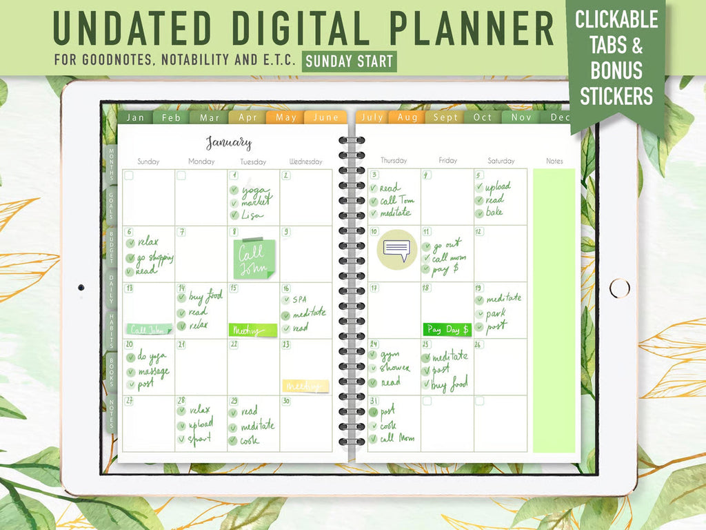 Digital Planner Goodnotes - Green